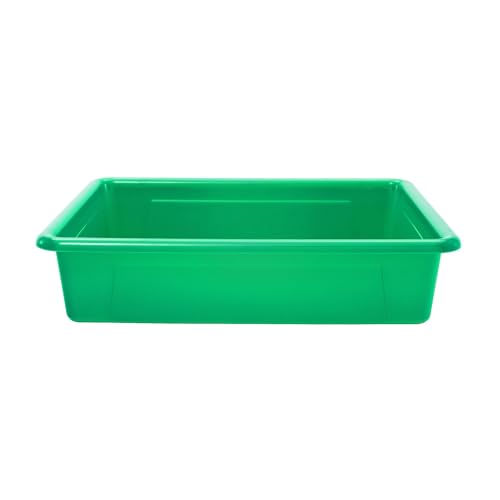 School Smart Sturdy Plastic Storage Tray, Multifunctional Design for Classroom, Home, and More, Letter Size, Green