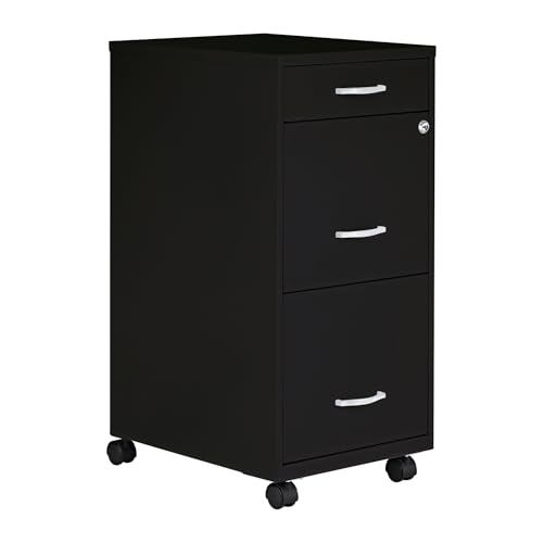 Lorell NuSparc Mobile 3-Drawer Locking File Cabinet, Letter-Size