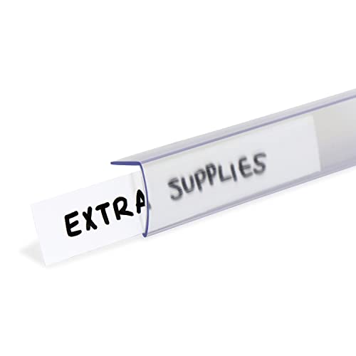 SmartSign Shelf Clip Label Holder | 1.125" x 6" Clear Plastic, for 1" Thick Shelves, Pack of 10