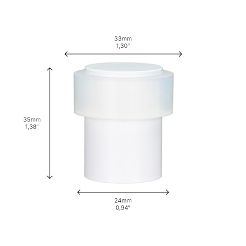 EVI Door Stops |White Stainless Steel Door Stopper - Screw Fastening - Rubber Protector - 0.94 x 1.38 Inch Door Stop