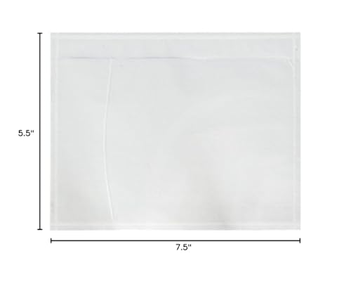 50 Pack Waterproof Shipping Envelopes - Clear Packing List Bags with Adhesive Backing