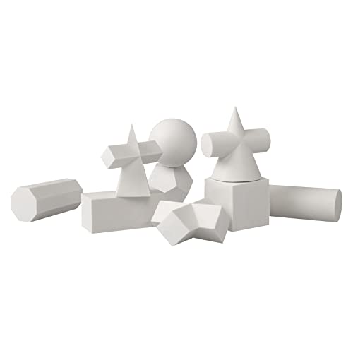 3D Gypsum Geometry Sketch Drawing Model Mini Art Crafts Geometry Mold 10 Pcs Resin Shapes Sketch Basic Form Learning Tools Home Decor Drawing Practice Sculpture Props, 1.2 Inch to 2 Inch