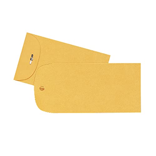 Gummed Clasp Envelope 4 x 6-3/8 Inch Kraft Office Paper Mailer 100 Pack