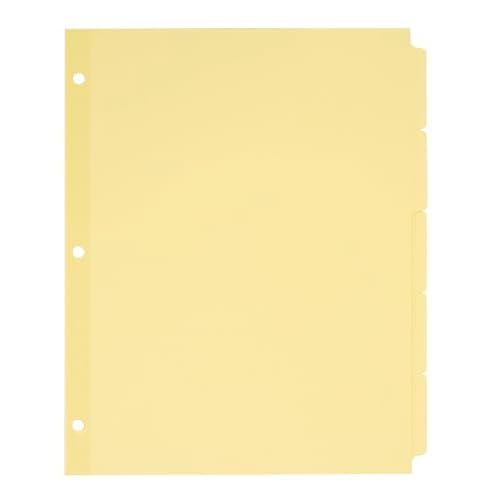 Avery 11501 Write & Erase Plain-Tab Paper Dividers, 5-Tab, Letter, Buff (Box of 36 Sets)