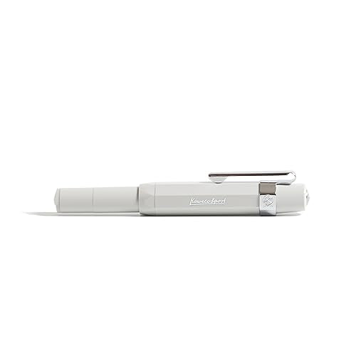 Kaweco SKYLINE Fountain Pen Pebble Grey, Fine Nib Sport Octagonal Clip Chrome
