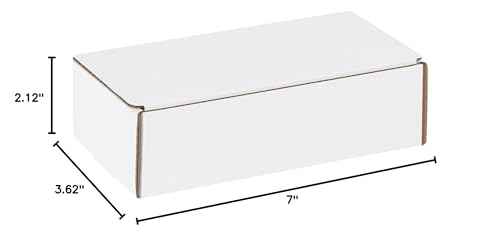 BOX USA BML732 Literature Mailers, 7" x 3 5/8" x 2 1/8", White (Pack of 50)