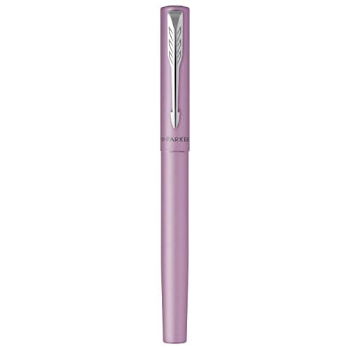 PARKER Vector XL Fountain Pen | Metallic Lilac Lacquer on Brass | Medium Nib with Blue Ink Refill | Gift Box