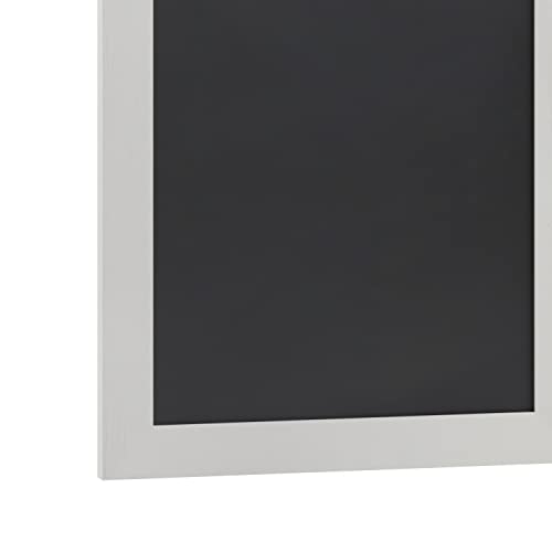 HBCY Creations 20" X 30" Matte White Solid Wood Frame Wall Chalkboard, Magnetic Surface, Home D?cor, Restaurant & Caf? Menus, Blackboard, Includes Chalk, Eraser & Hanging Hardware