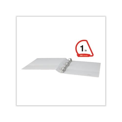 Universal Slant D-Ring View Binder, 3 Rings, 1" Capacity, 11 x 8.5, White, 12/Carton