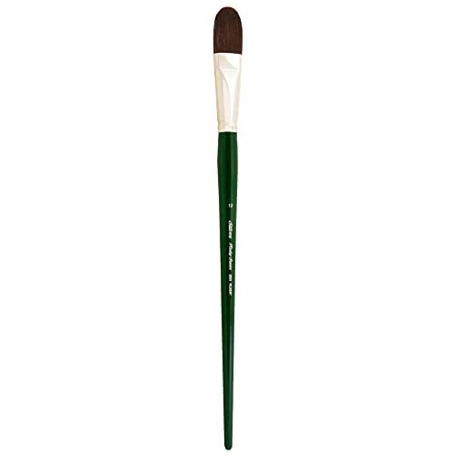 Silver Brush Limited 2503-12 Ruby Satin Filbert Paintbrush for Oil, Acrylic, and Heavy Body Paints, Size 12, Long Handle
