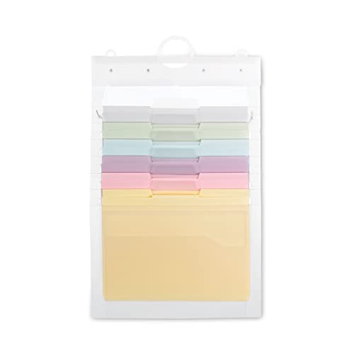 SMEAD Pastel Letter Size Wall Organizer with 6 Removable Pockets - Pack of 1