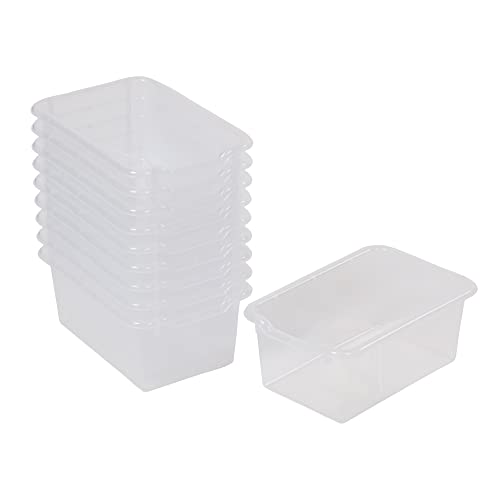 ECR4Kids Clear Scoop Front Storage Bins - 10-Piece Organization Set
