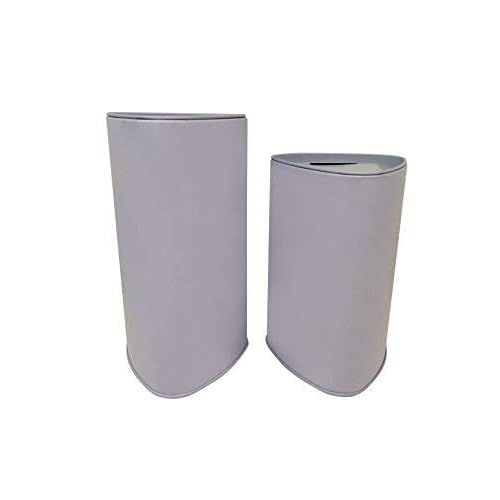 Tall High Metal Tin Charity Donation Box Tip Container Coin Collection Box Ticket Box Triangle Shaped 10" H x 3" Diameter with Slot on Removable Cover(10 Pack) White