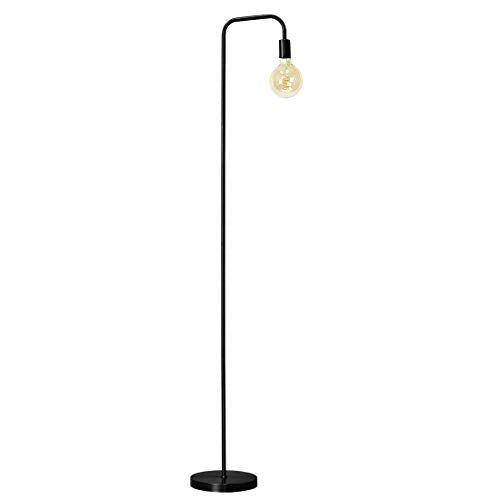 O¡¯Bright Industrial Floor Lamp for Living Room, 100% Metal Lamp, UL Certified E26 Socket, Minimalist Design for Decorative Lighting, Stand Lamp for Bedroom/Office/Dorm, ETL Listed (Black)