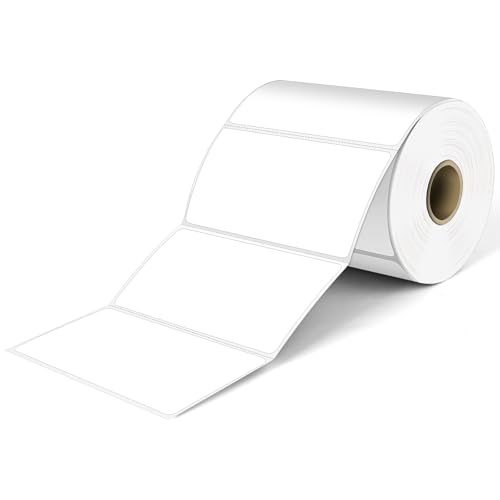 L LIKED 4" x 2" Direct Thermal Labels, Permanent Adhesive Barcode Shipping Labels & Compatible with Rollo, Zebra and Other Desktop Printers (1 Roll, 750 Labels)