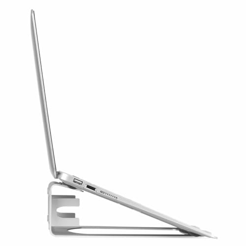 Laptop Stand - 2-in-1 Laptop Riser Stand or Vertical Stand - Ideal for Ultrabooks & MacBook Pro/Air - Ergonomic Angled Notebook Holder for Office Desk - Silver, Aluminum