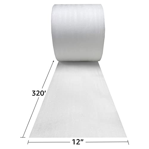 Foam Wrap Roll 320' x 12 Wide 1/16 Thick Cushion - Perforation, White