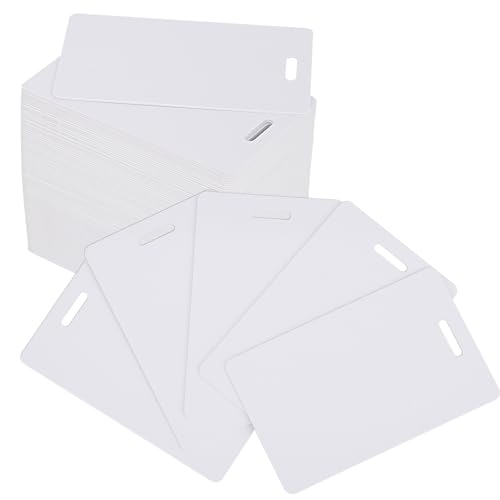 WAYASDCU 200PCS Blank Badge Cards with Slot Punch CR80 30Mil, PVC ID Cards for Business Office