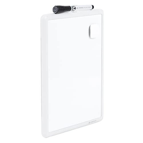 U Brands Contempo Magnetic Whiteboard Set with Marker & Magnet, 8.5x11” - Modern Frame, Includes 1 Whiteboard, 1 Marker & Magnet for Notes & Planning