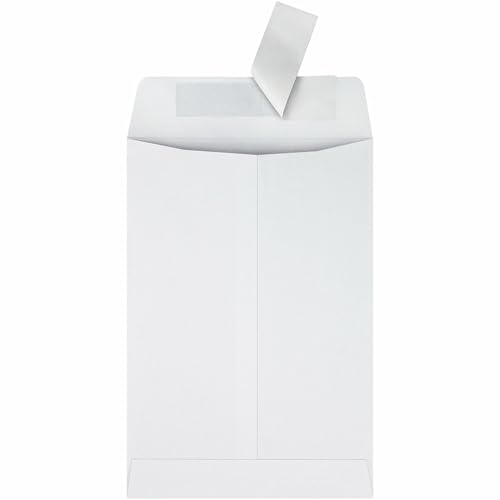6.5x9.5 Catalog Mailing Envelopes with Self-Seal Closure, 100 White Wove