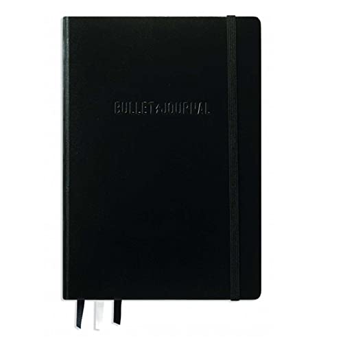 LEUCHTTURM1917 The Official Bullet Journal Edition 2 - Notebook Built for BuJo, Medium A5 204 Pages of 120gsm Paper, with Bujo Pocket Guide (Black)