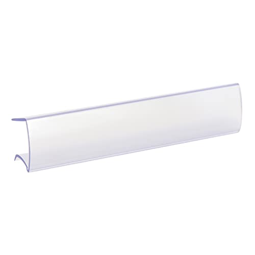 SmartSign Shelf Clip Label Holder | 1.125" x 6" Clear Plastic, for 1" Thick Shelves, Pack of 10