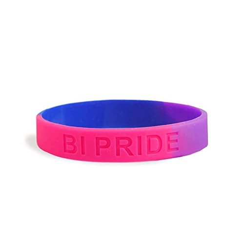 50 Pack Bisexual Gay Pride Silicone Bracelets - Purple/Blue/Pink BI Pride Flag Rubber Wristbands for LGBTQ Awareness, Pride Month, Promotional Events, Gift-Giving, Fundraising & More!