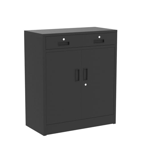 CJF Metal Storage Cabinet, Locking Cabinet with Adjustable Shelf and