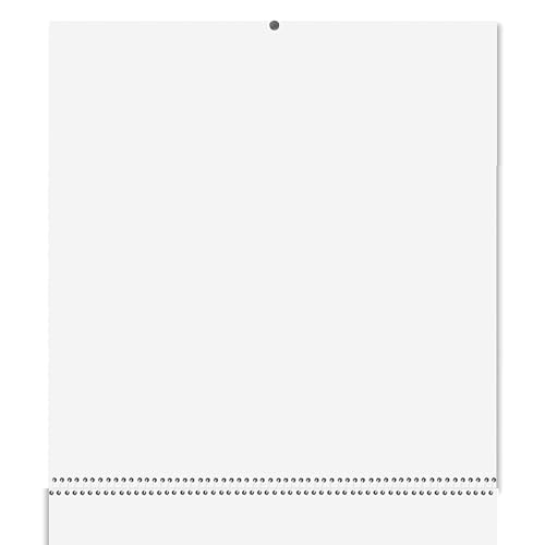 Reskid Blank Scrapbook Wall Calendar - 2-Pack - 80lb Cardstock - Undated, 12" x 12" Closed, 24" Open Size, Large Bookstore-Quality, Spiral-Bound Hanging Monthly Calendar for Kitchen & Office - Premium