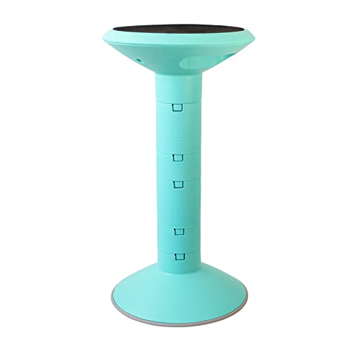 Storex Active Tilt Stool ? Ergonomic Seating for Flexible Office Space and Standing Desks, Adjustable 12-24 Inch Height, Teal (00325U01C)