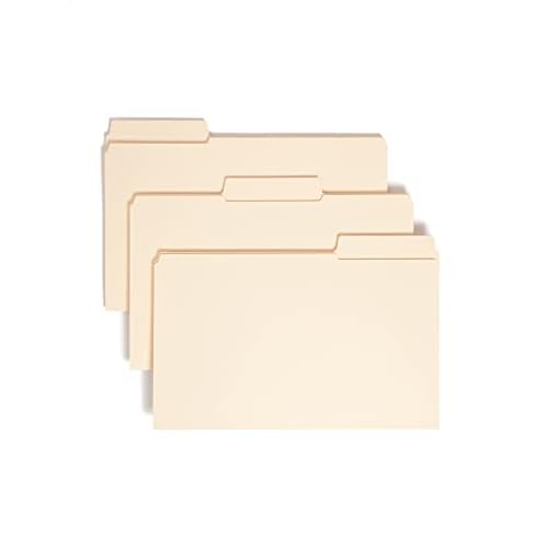 Smead SuperTab File Folder, Oversized Reinforced 1/3-cut Tab, Guide Height, Legal Size, Manila, 100 Per Box (15395)