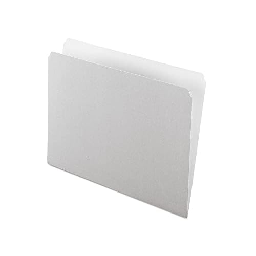 Pendaflex 152GRA Colored File Folders, Straight Cut, Top Tab, Letter, Gray/Light Gray (Box of 100)