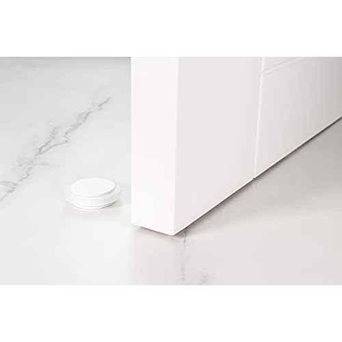 EVI Herrajes | Adhesive Door Stop | ¨ª1.75" X 0.55" | Stainless Steel Body | White Finish | White Natural Silicone Rubber | Mod. I-203X12BL