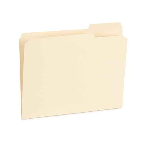 100 Blue Summit Supplies Heavy Duty File Folders Letter Size with 1/3 Cut Reinforced Tabs, Thick 14pt Manila Paper, Heavy Duty Manila Folders for Office, Home, or Classroom