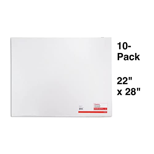 Staples 22x28 Inch White Poster Boards 20 Pack for School & Office Projects