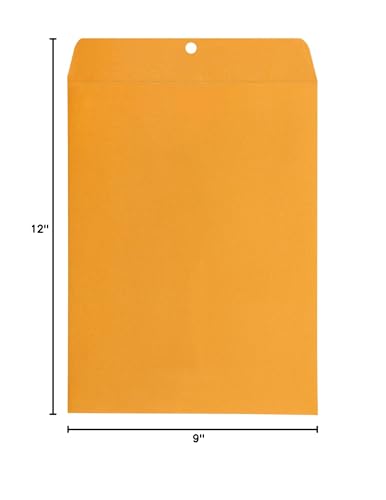Amazon Basics Kraft Envelopes 9x12 Inches Clasp Mailers 100-Pack