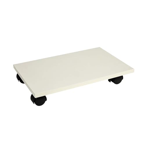 Under Desk Printer Stand with 4 Wheels & Rolling Cart Design - Heavy-Duty Movable Organizer for Printer, Copier, CPU Under Desk | Space-Saving Office Shelf (34 * 29 * 6.6 White)