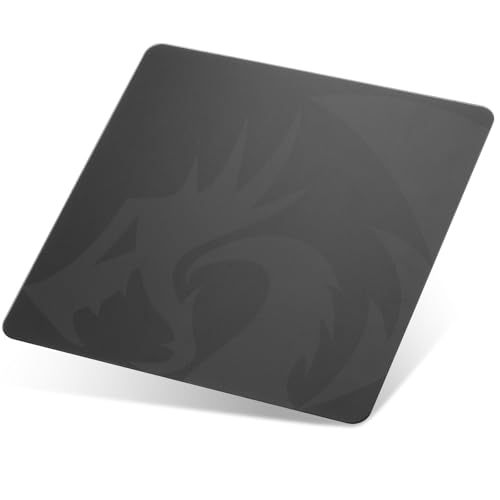 Redragon PG1M Glass Mouse Pad - Ultra-Smooth Precision Surface with Non-Slip Base, Easy to Clean, Hard Mousepad for Gaming - 13 x 13 x 0.15 inches, Black