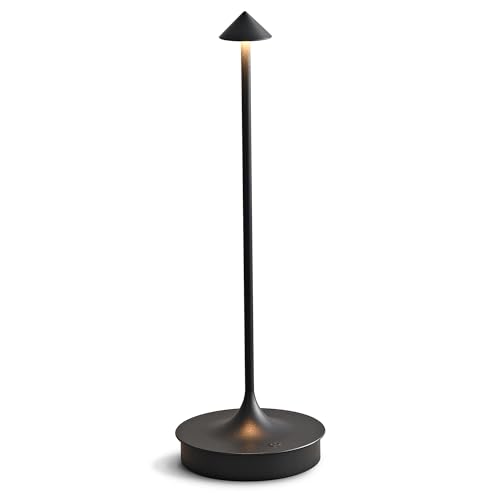 Cordless Table Lamps Rechargeable, LED Desk Lamp 4000mAh Battery Operated Outdoor Waterproof Portable Touch Dimmable Table Light for Patio/Restaurant/Bar/Indoor (Black-1PC)