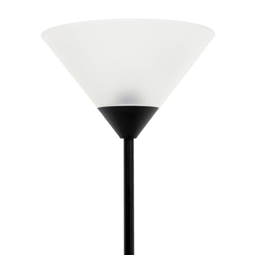Simple Designs LF1052-BLK 70" Contemporary Classic Metal Uplight Floor Lamp, for Ambient Lighting, Living Room, Bedroom, Black