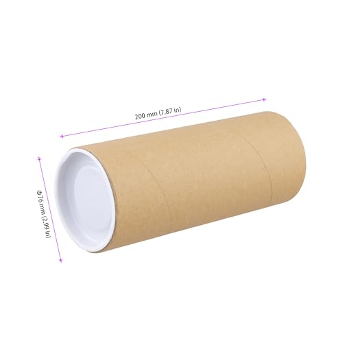 16 Pack 3x8 Inch Kraft Mailing Tubes with Caps - Recyclable Shipping & Storage