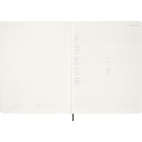 Moleskine 2026 15-Month Essential Planner, Soft Cover, Weekly Vertical, XXL (8.5" x 11"), Myrtle Green, 144 pages
