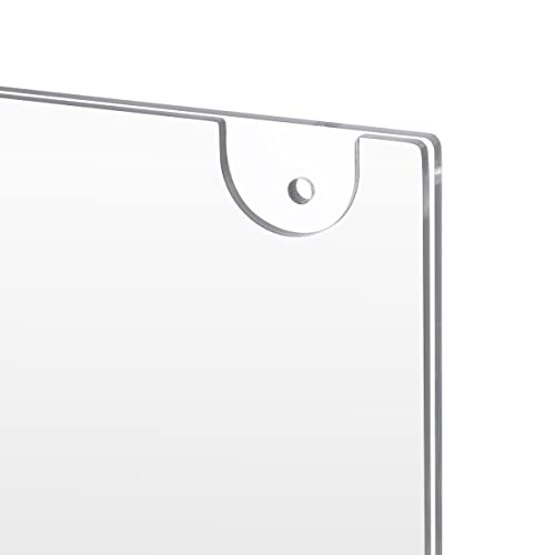 PecMuikee Acrylic Sign Holder 8.5x11, Wall Mount Acrylic Sign Holder and Plastic Paper Display Ad Frame bonus with 3M Tape and Mounting Screws for Restaurants, Office, Market, Library, Store, 12 Pcs