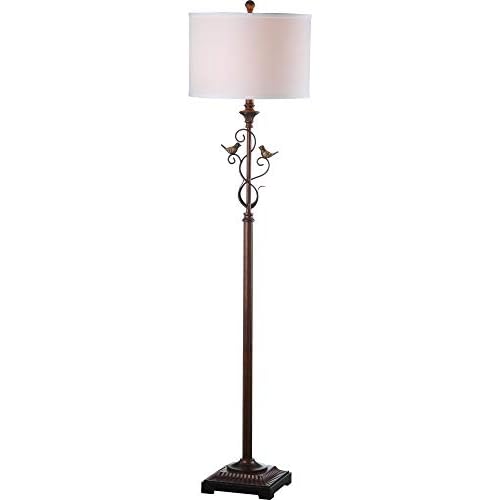 SAFAVIEH Lighting Collection Birdsong Traditional Rustic Farmhouse Oil-Rubbed Bronze 61-inch Living Room Bedroom Home Office Standing Floor Lamp (LED Bulb Included)