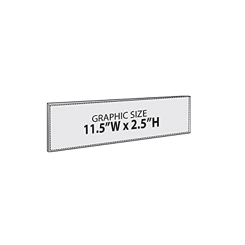 Azar Displays 122011 Self Adhesive Tape Clear Acrylic Wall Sign Holder Frame 11.5" W x 2.5" H - Landscape/Horizontal, 10-Pack