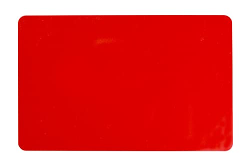 Pack of 100 Red CR80 PVC ID Cards (30 mil) 3.375 x 2.125 - EasyIDea