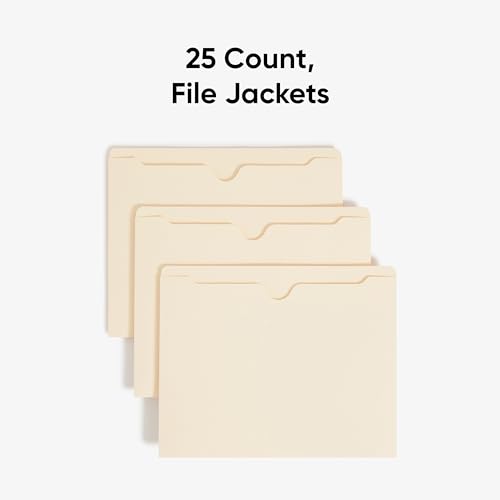 Smead File Jackets, 25 Count, Manila, Reinforced Straight-Cut Tabs, Letter Size (75499)