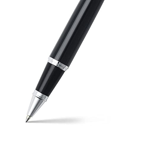 Sheaffer 300 Glossy Black Rollerball Pen with Bright Chrome Cap and Chrome-Plated Trim