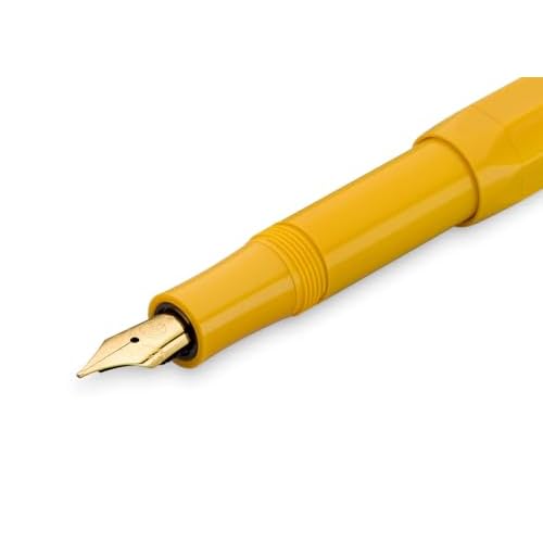 Kaweco COLLECTION Fountain Pen Honey I Premium Fountain Pen with Steel Nib for Ink Cartridges in Yellow I Exclusive Pen 13 cm I Nib: F (Fine)