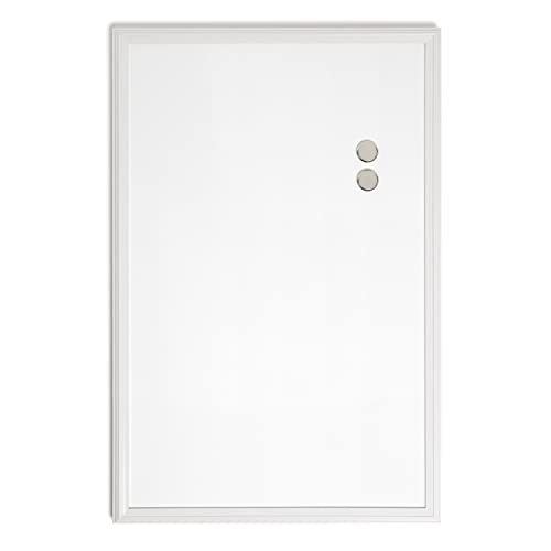 U Brands Farmhouse Dry Erase Board White Board with White Frame, Office Supplies, Includes Magnets, 20¡± x 30¡±